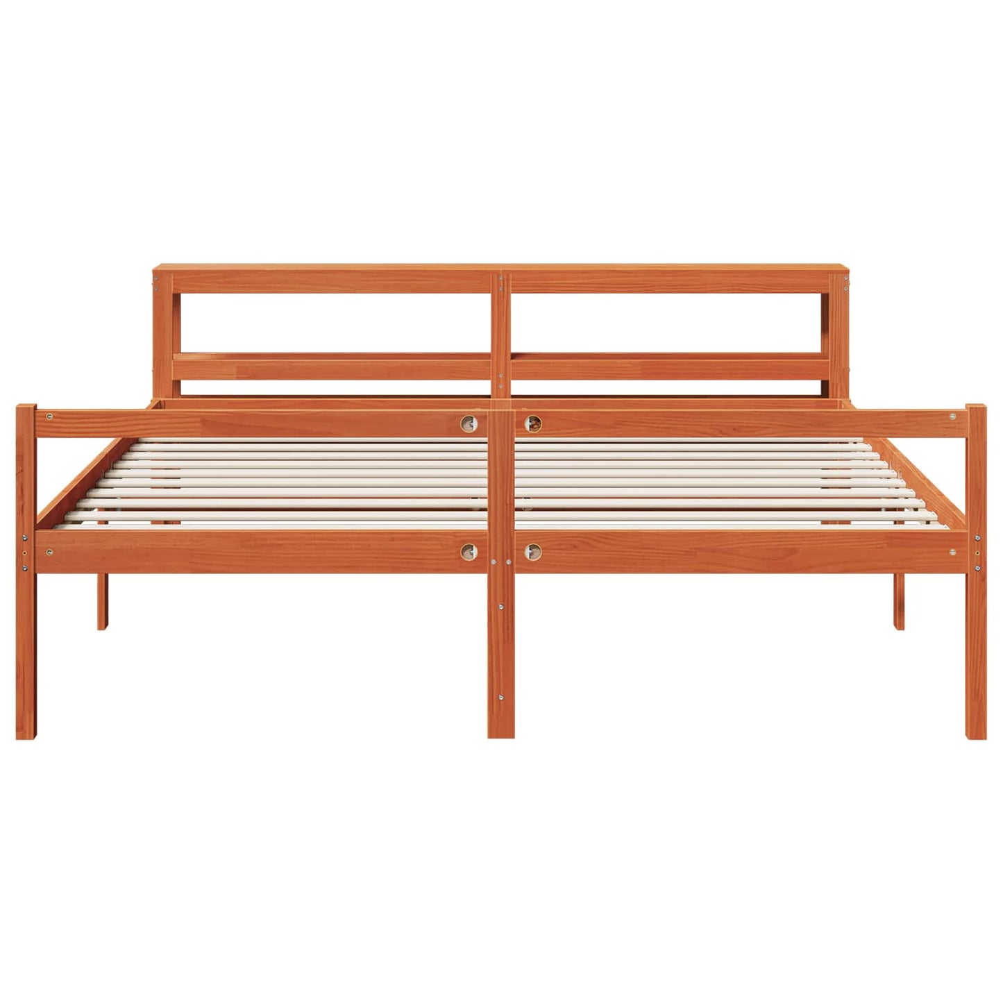 vidaXL Bettrahmen mit Kopfteil 2 pcs Wachsbraun Massivholz Kiefer