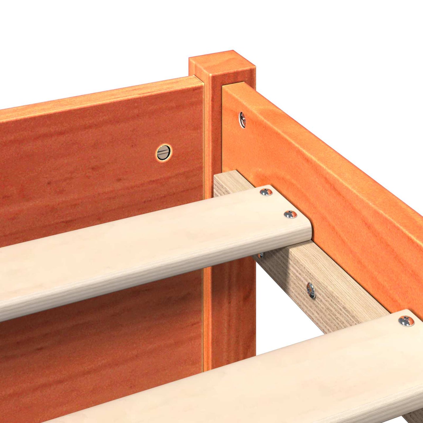 Bettgestell mit Aufbewahrungskopfteil 2 pcs Wachsbraun