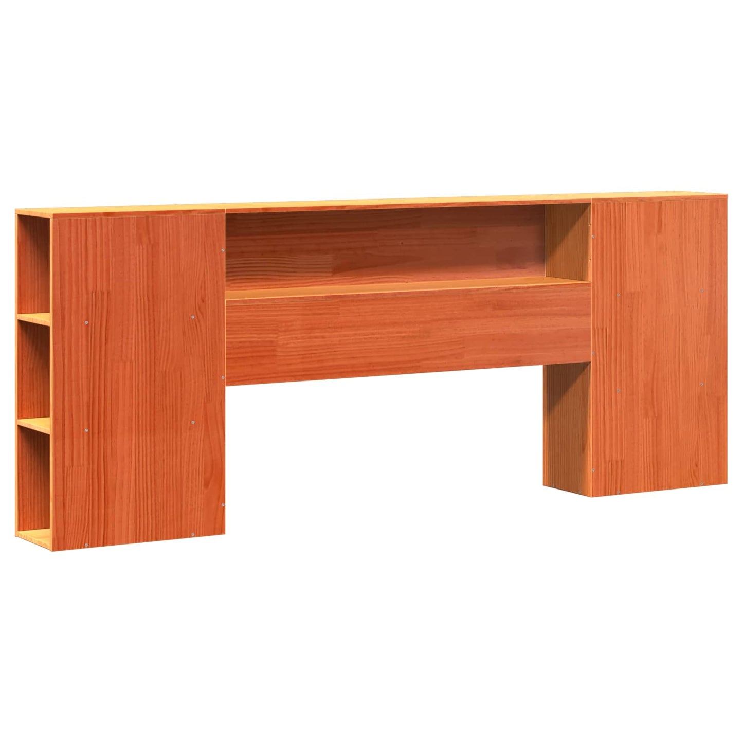 Bettgestell mit Aufbewahrungskopfteil 2 pcs Wachsbraun