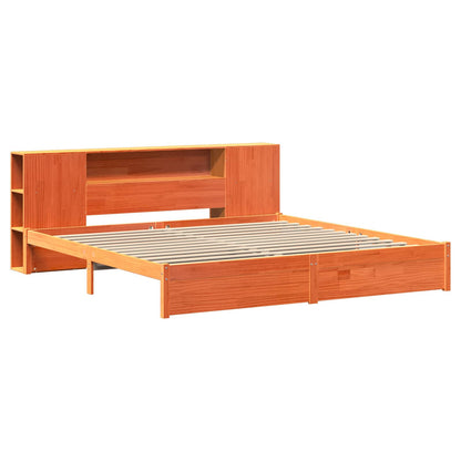 Bettgestell mit Aufbewahrungskopfteil 2 pcs Wachsbraun