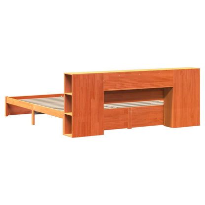 Bettgestell mit Aufbewahrungskopfteil 2 pcs Wachsbraun