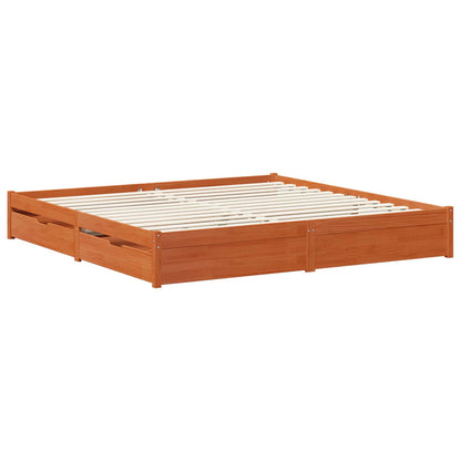 vidaXL Bettrahmen Wachsbraun 180 x 200 cm Massivholz Kiefer