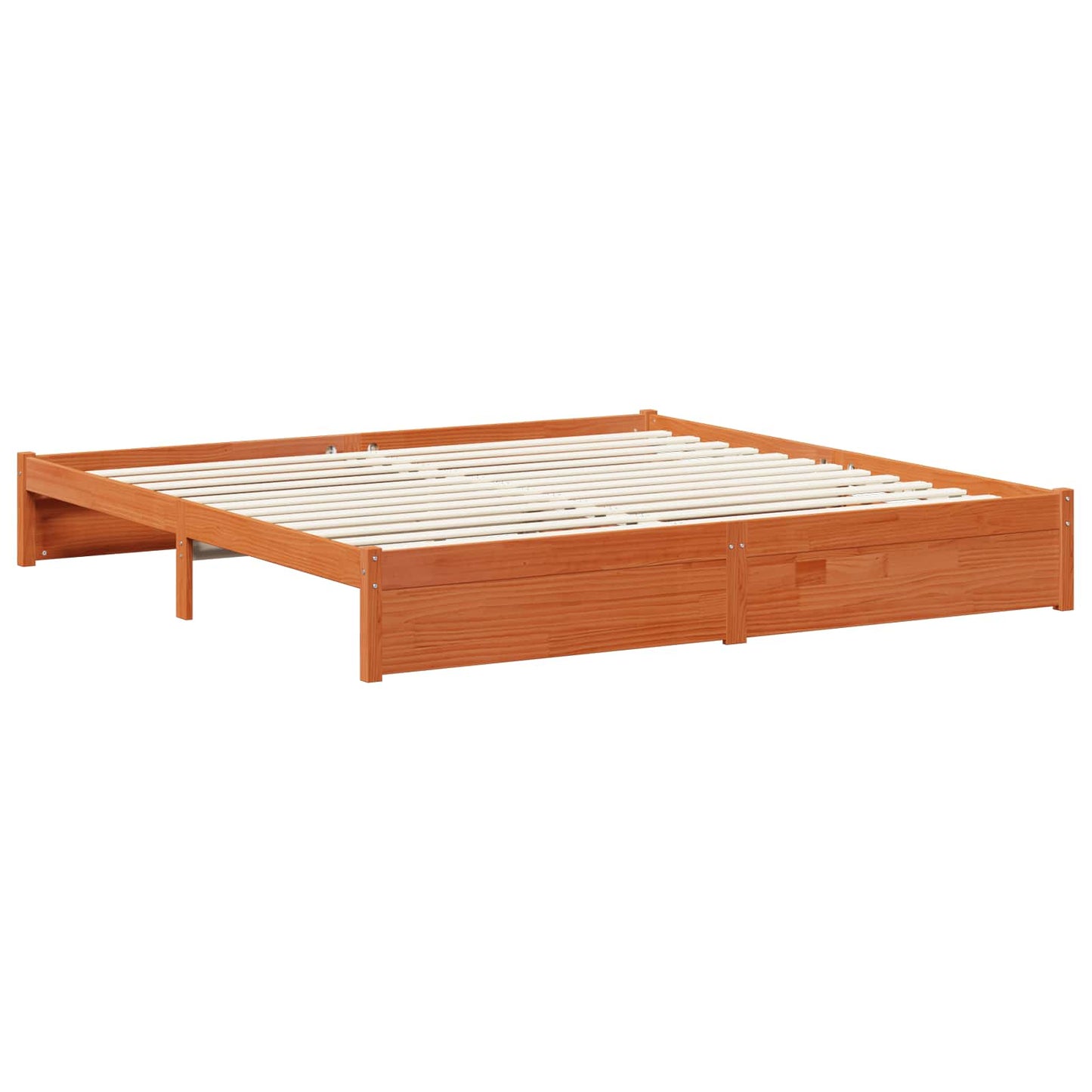 vidaXL Bettrahmen Wachsbraun 180 x 200 cm Massivholz Kiefer