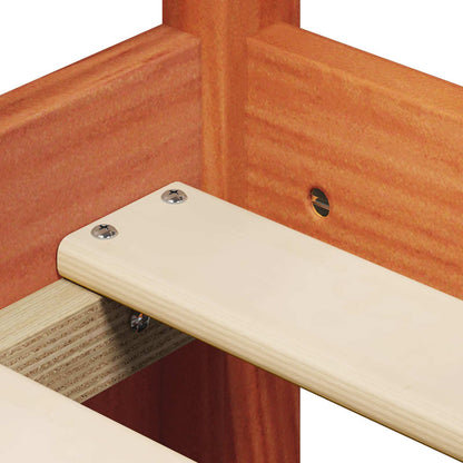 Tag-Bett mit Kopfteil 3 pcs Wachsbraun Massivholz Kiefer