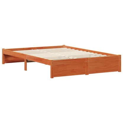 vidaXL Cadre de lit ciré marron 150 x 200 cm Bois de pin massif