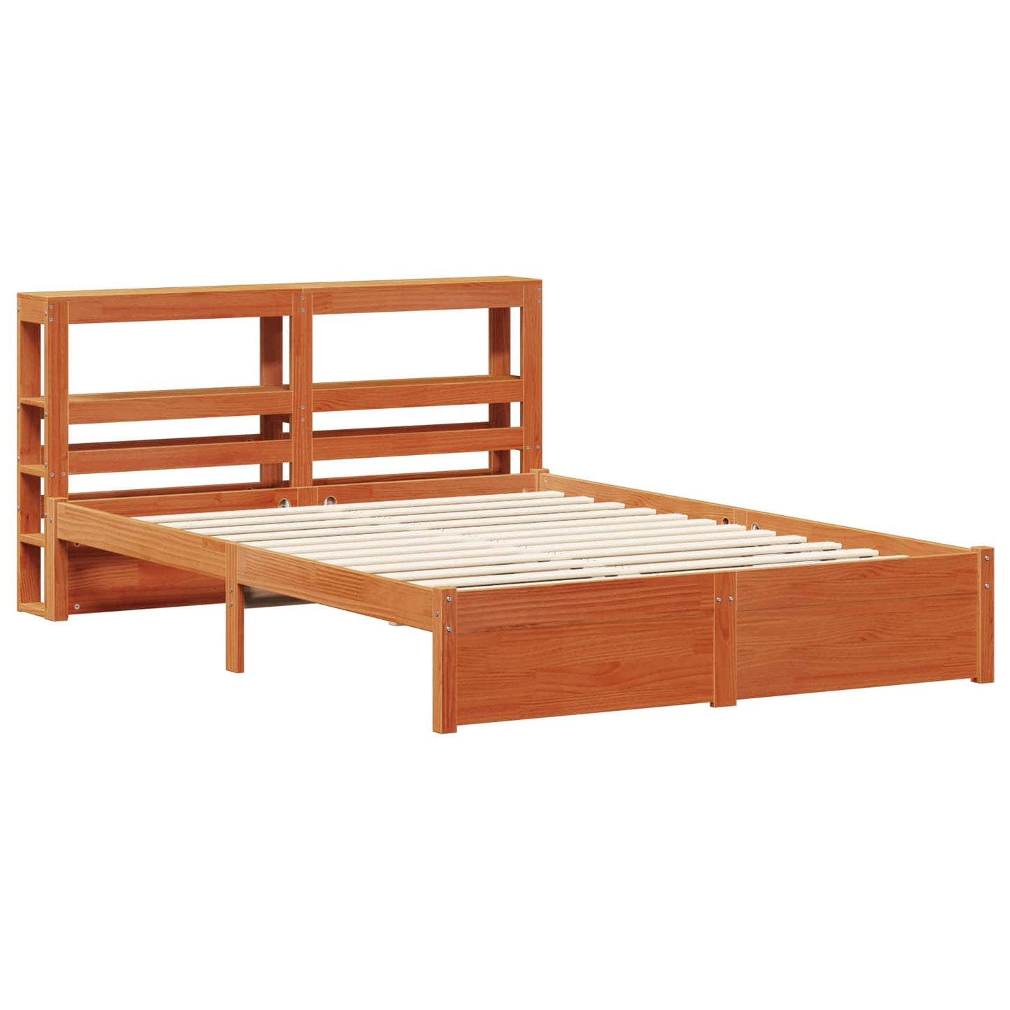 vidaXL Cadre de lit ciré marron 150 x 200 cm Bois de pin massif