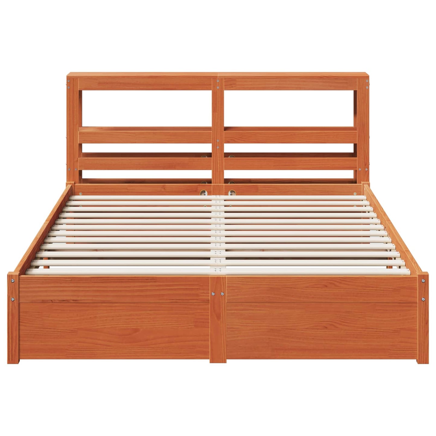 vidaXL Cadre de lit ciré marron 150 x 200 cm Bois de pin massif