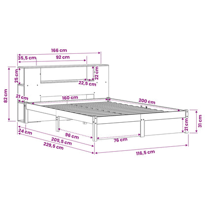vidaXL Bettgestell mit Aufbewahrungskopfteil 2 pcs Wachsbraun