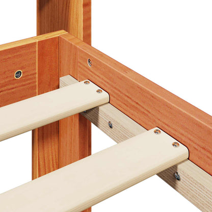 vidaXL Bettrahmen mit Kopfteil 2 pcs Wachsbraun Massivholz Kiefer