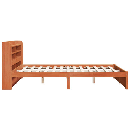 vidaXL Bettrahmen mit Kopfteil 2 pcs Wachsbraun Massivholz Kiefer