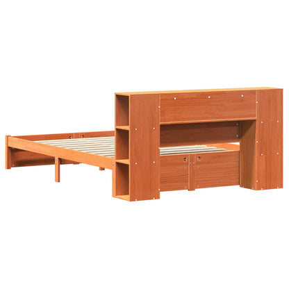 vidaXL Bettgestell mit Aufbewahrungskopfteil 2 pcs Wachsbraun