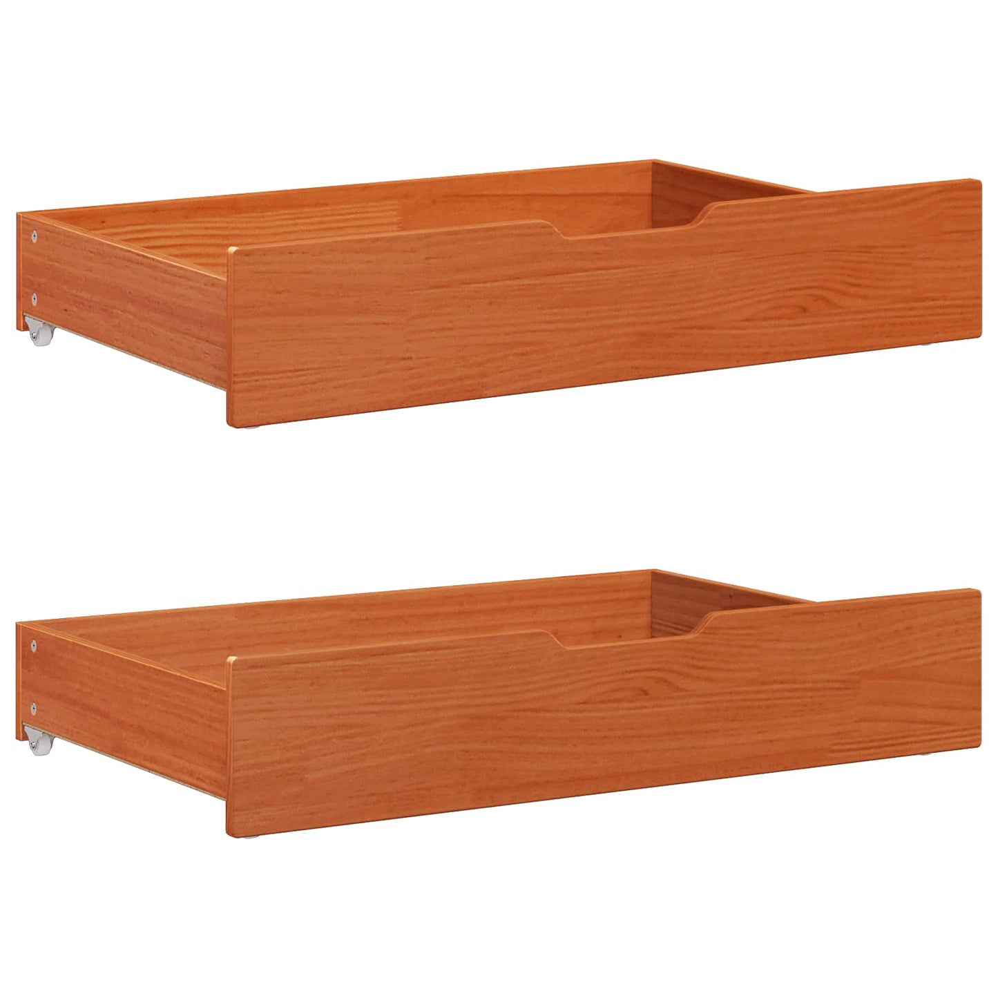 Bettrahmen mit Schubladen 3 pcs Wachsbraun Massivholz Kiefer