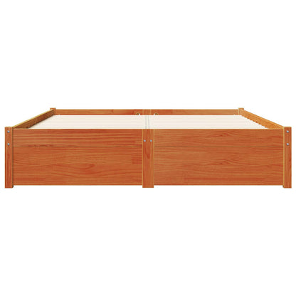 vidaXL Bettrahmen Wachsbraun 140 x 200 cm Massivholz Kiefer
