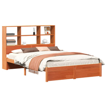 vidaXL Bettgestell mit Aufbewahrungskopfteil 2 pcs Wachsbraun