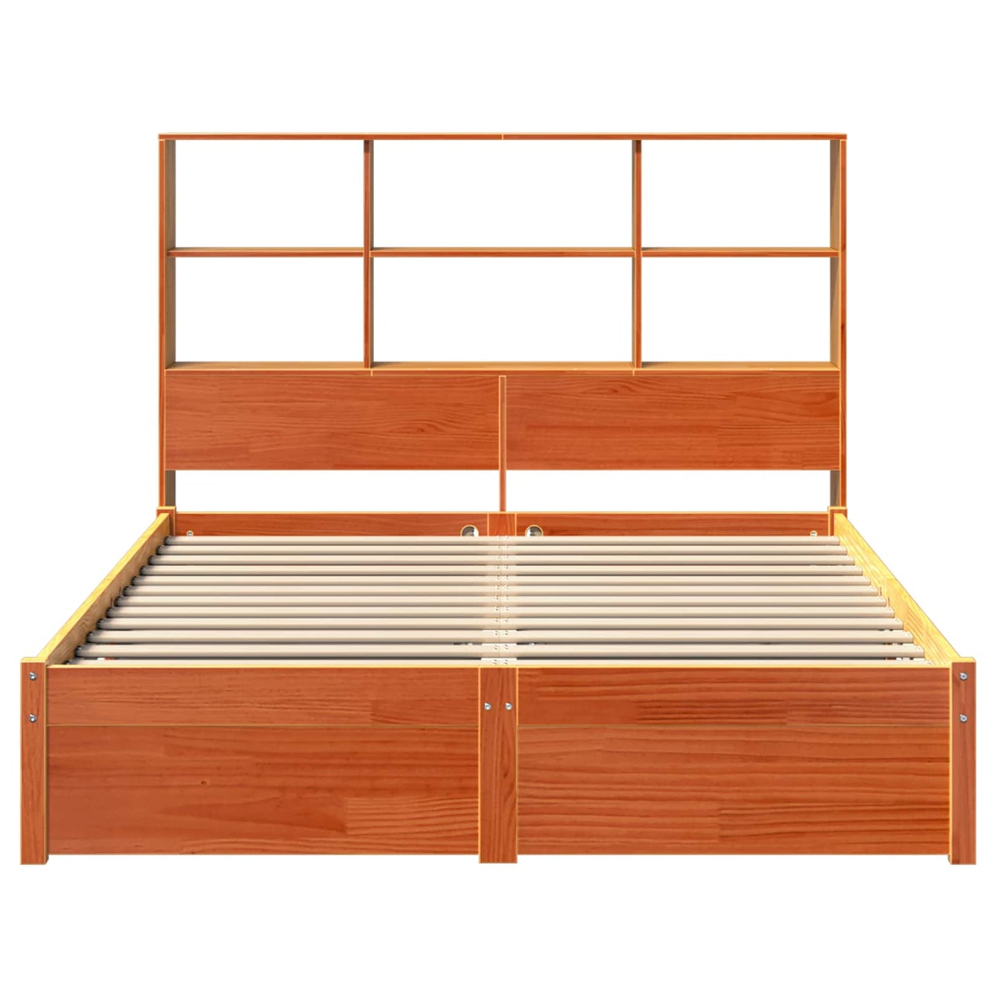 vidaXL Bettgestell mit Aufbewahrungskopfteil 2 pcs Wachsbraun