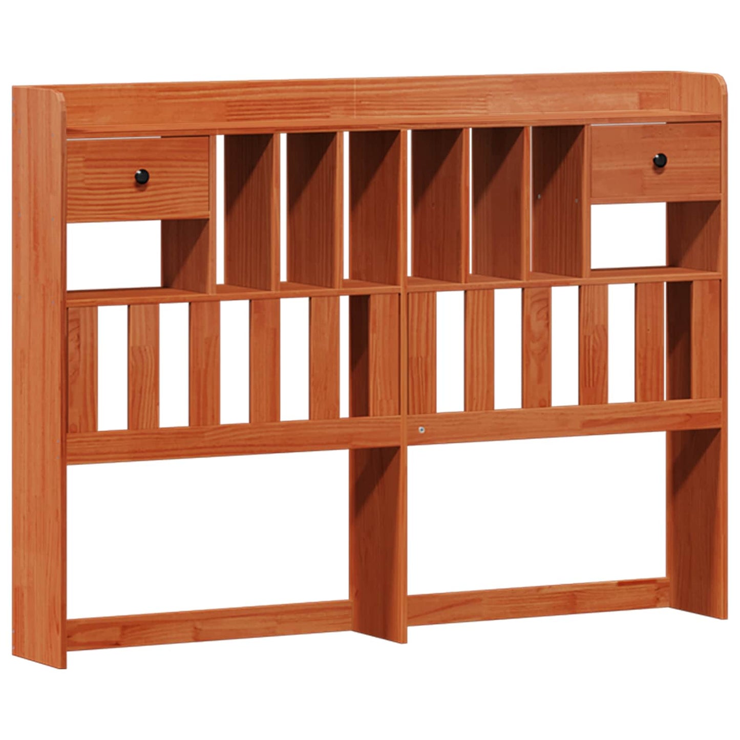 vidaXL Bücherregal Bettgestell mit Kopfteil Wachsbraun 200 x 140 cm