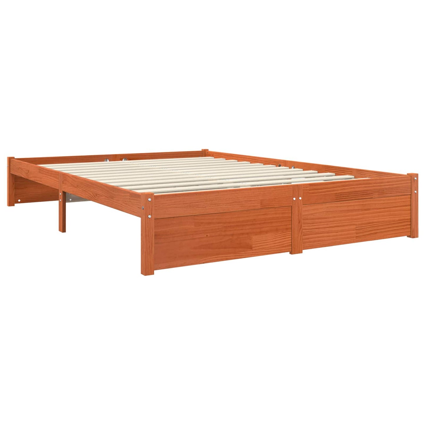 vidaXL Bücherregal Bettgestell mit Kopfteil Wachsbraun 200 x 140 cm