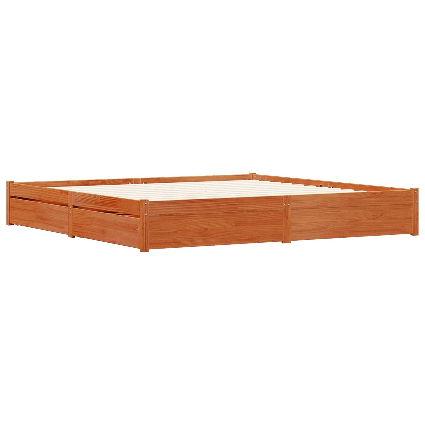 vidaXL Bettrahmen Wachsbraun 200 x 200 cm Massivholz Kiefer