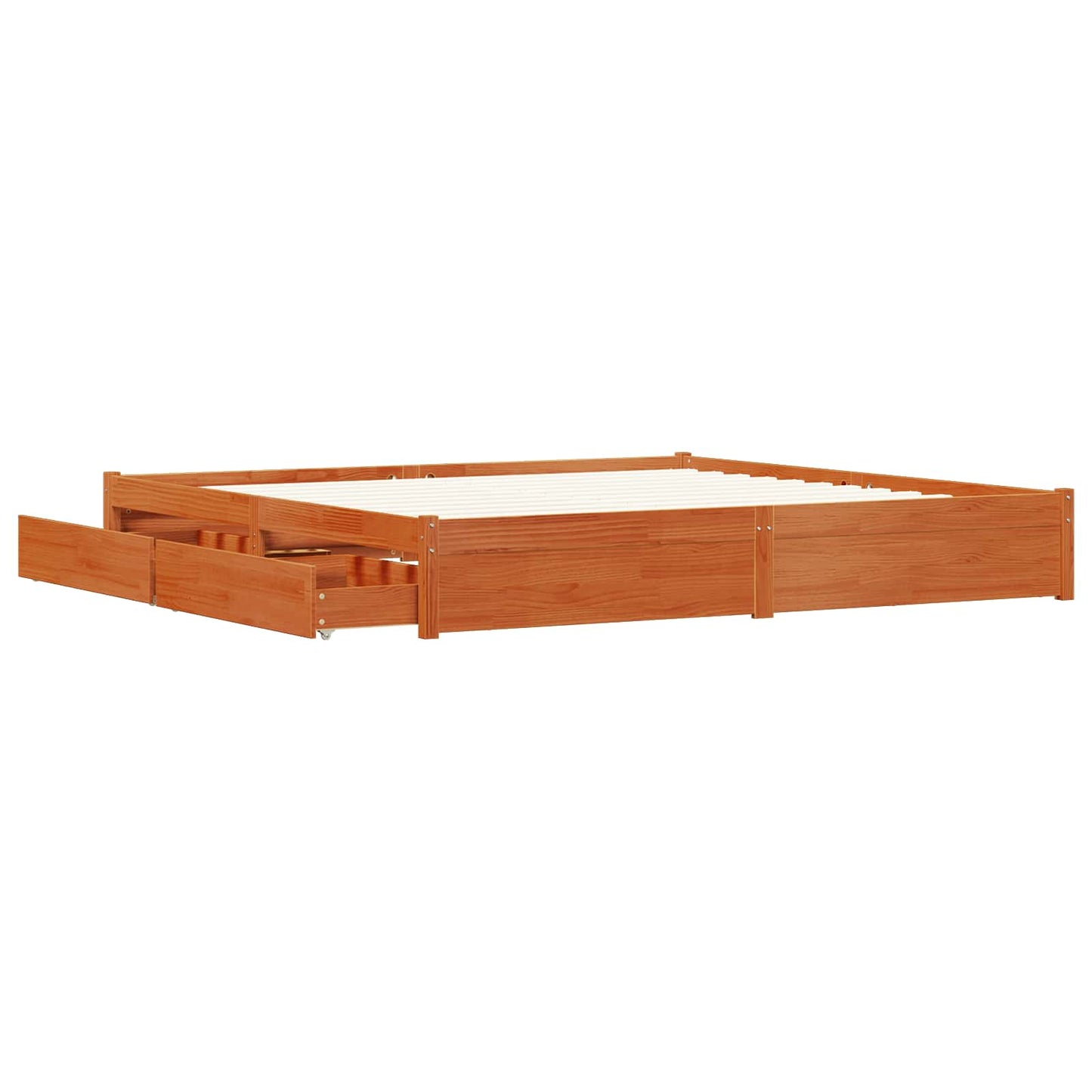 vidaXL Bettrahmen Wachsbraun 200 x 200 cm Massivholz Kiefer