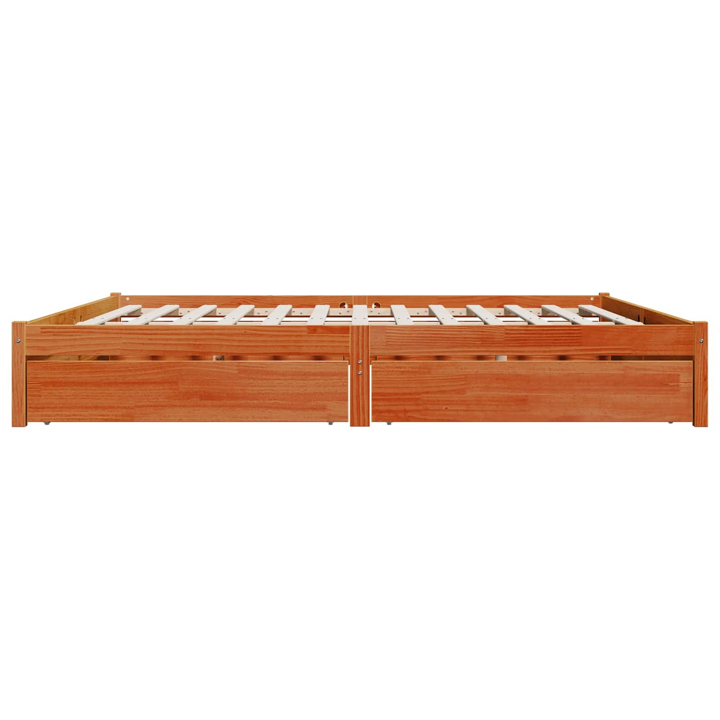 vidaXL Bettrahmen Wachsbraun 200 x 200 cm Massivholz Kiefer