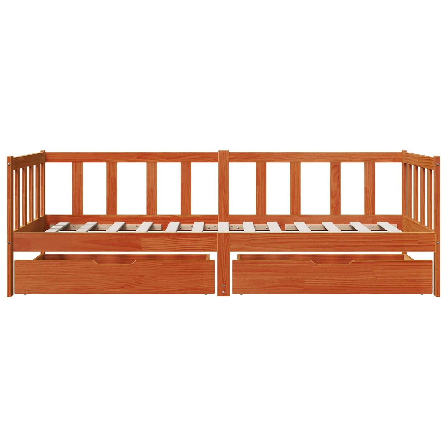 vidaXL Tagesbett mit Kopfteil 3 pcs Wachsbraun Massivholz Kiefer