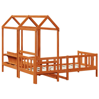 Tagesbett Set 3 pcs Wachsbraun Massives Kiefernholz