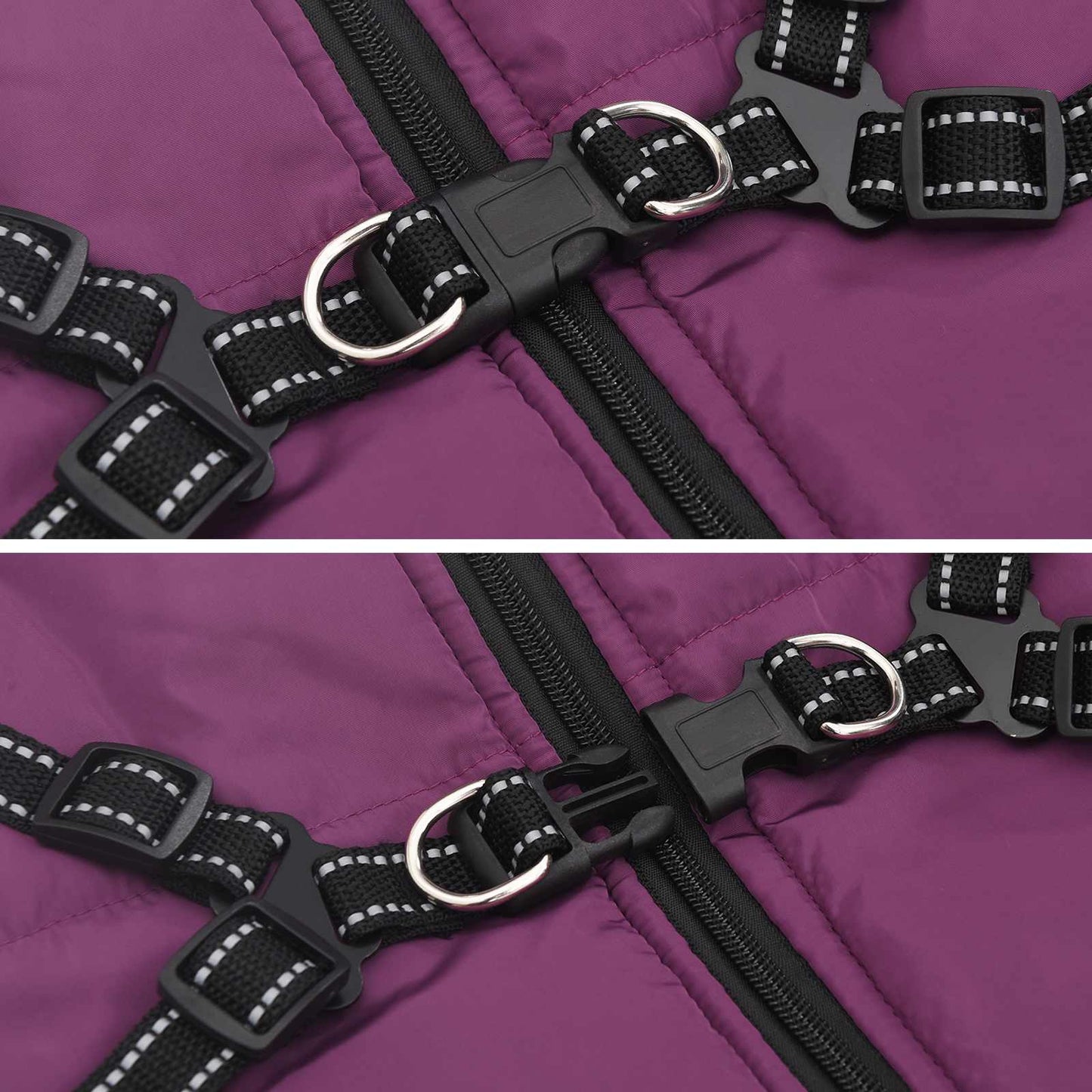 Hundemantel Lila L44 Fleece und Polyester