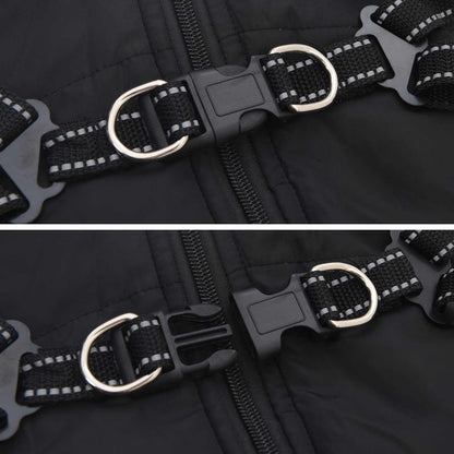 Hundemantel Schwarz L32 Fleece und Polyester