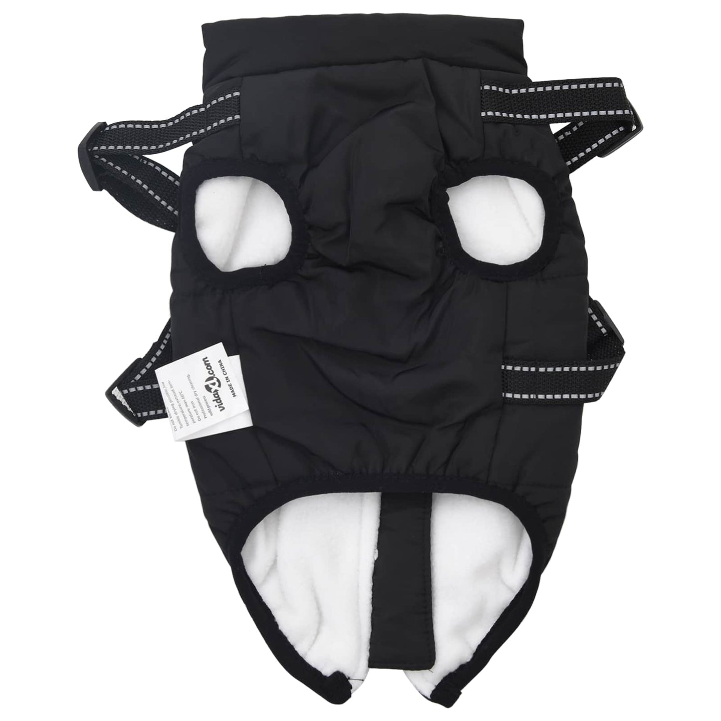 Hundemantel Schwarz L32 Fleece und Polyester