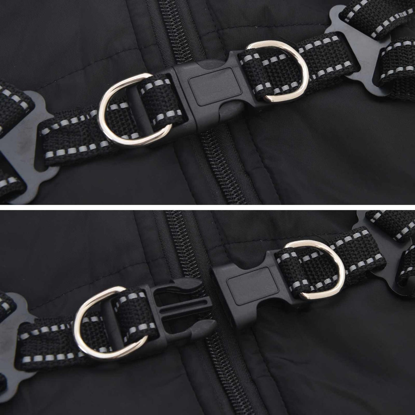 Hundemantel Schwarz L40 Fleece und Polyester