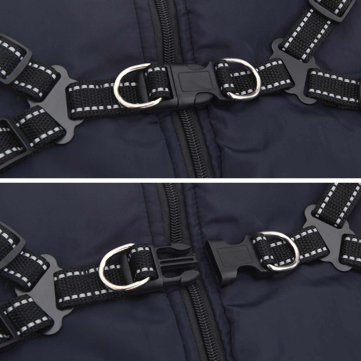 Hundemantel Marineblau L44 Fleece und Polyester