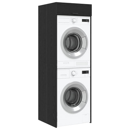 vidaXL Waschmaschinen-Schrank Schwarz Eichen-Optik 67,5 x 68 x 200 cm