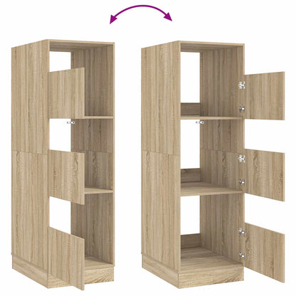 vidaXL Wäscheschrank mit Tür Sonoma 50 x 68 x 162 cm Holzwerkstoff