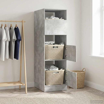 vidaXL Wäscheschrank mit Speicher Beton 50 x 68 x 162 cm Holzwerkstoff