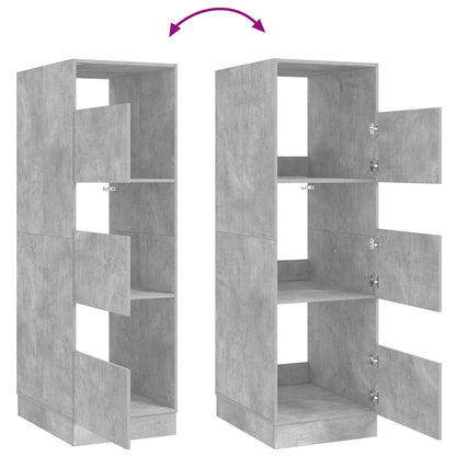 vidaXL Wäscheschrank mit Speicher Beton 50 x 68 x 162 cm Holzwerkstoff