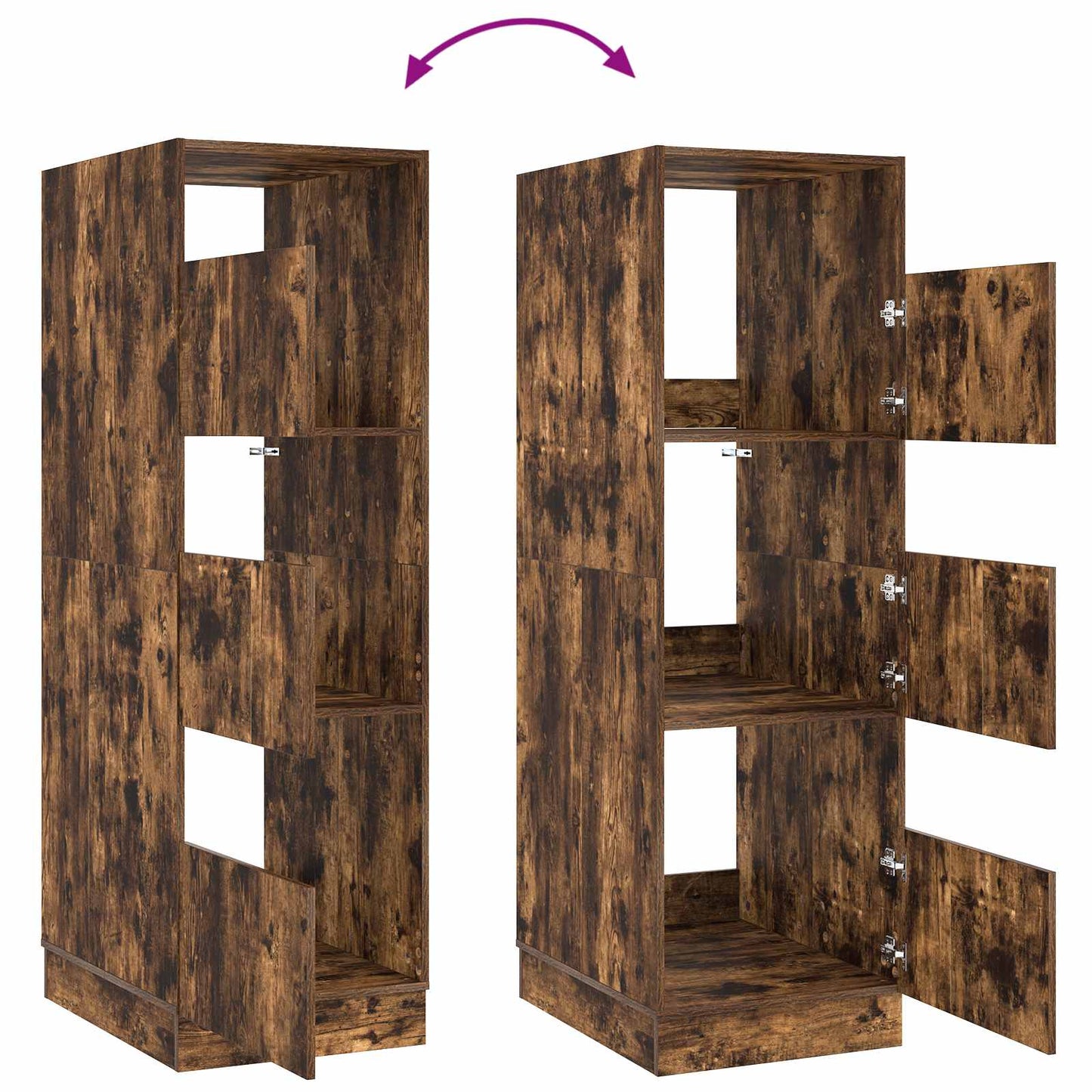 vidaXL Wäscheschrank Geräucherte Eiche 50 x 68 x 162 cm Holzwerkstoff