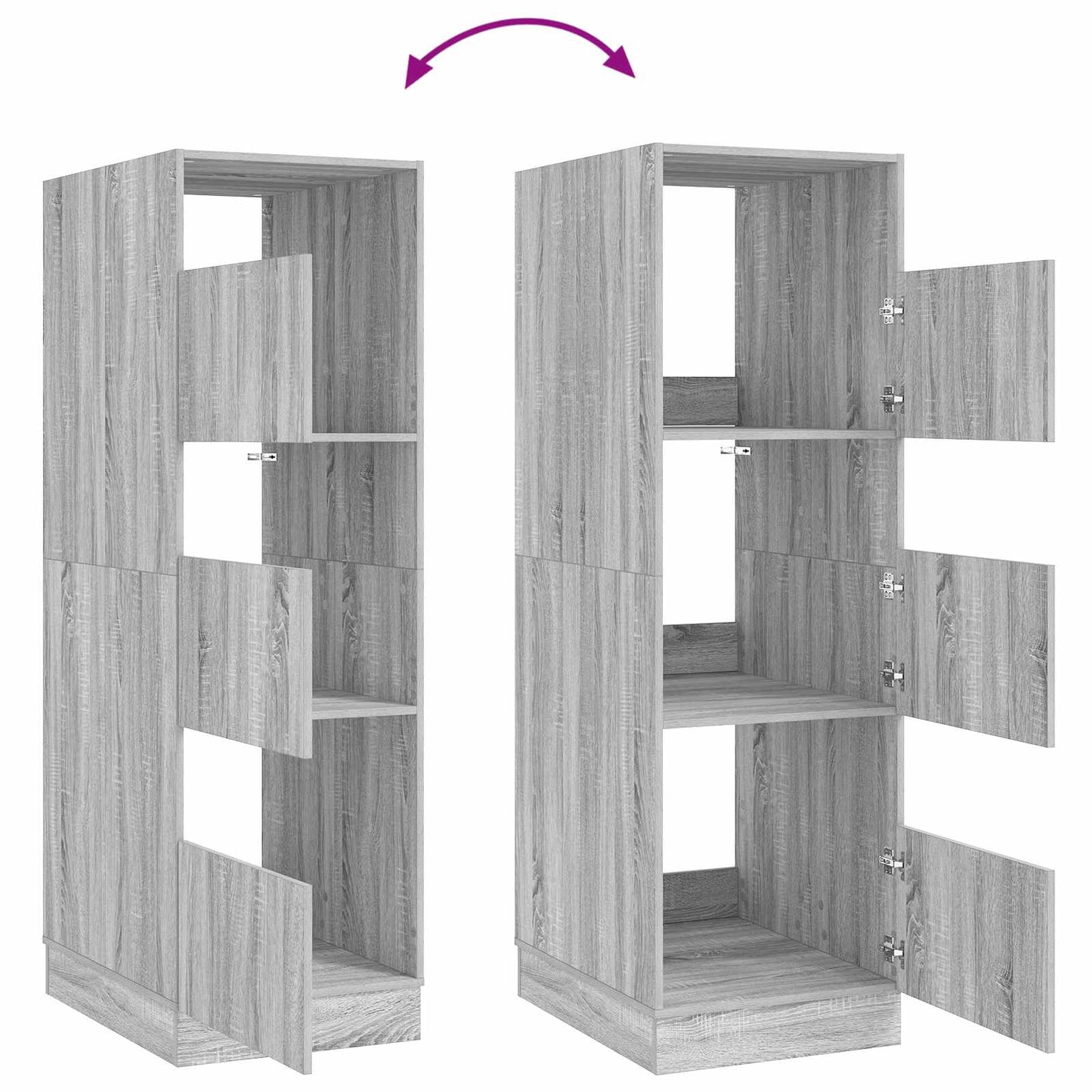 vidaXL Wäscheschrank Graues Sonoma 50 x 68 x 162 cm Holzwerkstoff