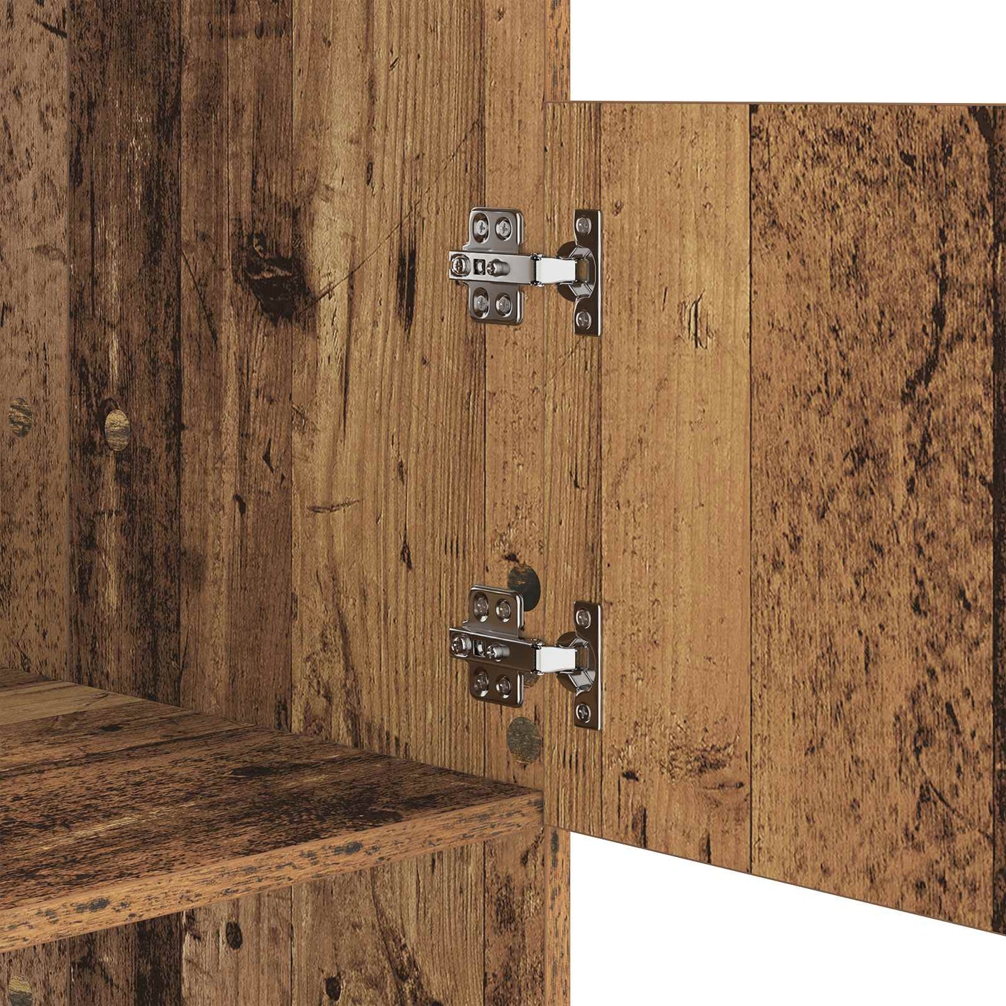 vidaXL Wäscheschrank mit Speicher mit Tür Altholz Holzwerkstoff
