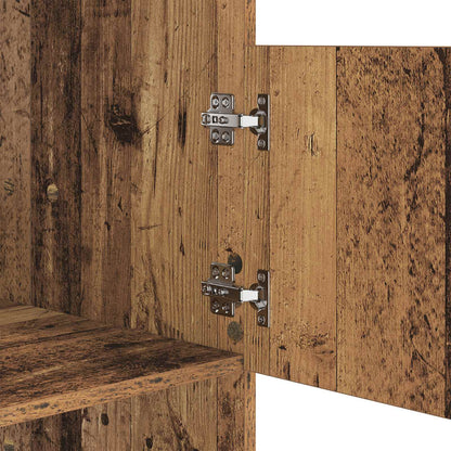 vidaXL Wäscheschrank mit Speicher mit Tür Altholz Holzwerkstoff