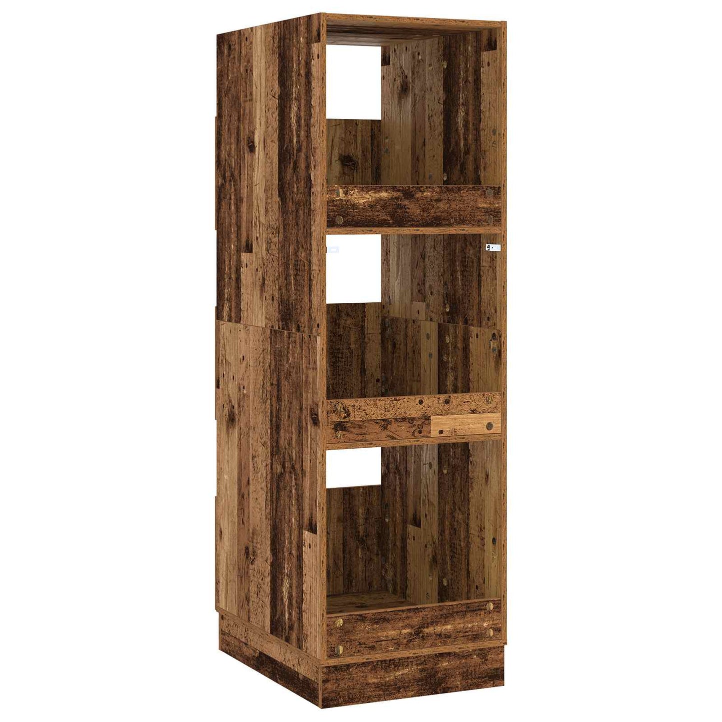 vidaXL Wäscheschrank mit Speicher mit Tür Altholz Holzwerkstoff