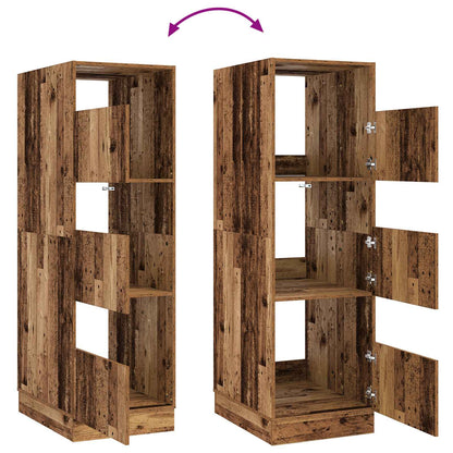 vidaXL Wäscheschrank mit Speicher mit Tür Altholz Holzwerkstoff