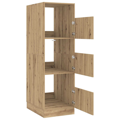 Wäscheschrank mit Speicher mit Tür Artisan-Eiche Holzwerkstoff