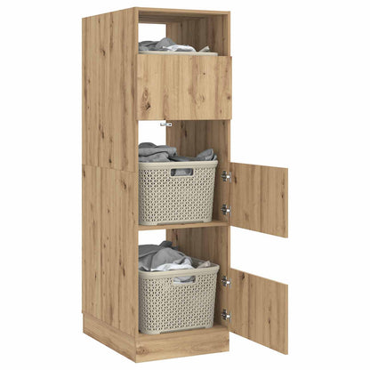 Wäscheschrank mit Speicher mit Tür Artisan-Eiche Holzwerkstoff