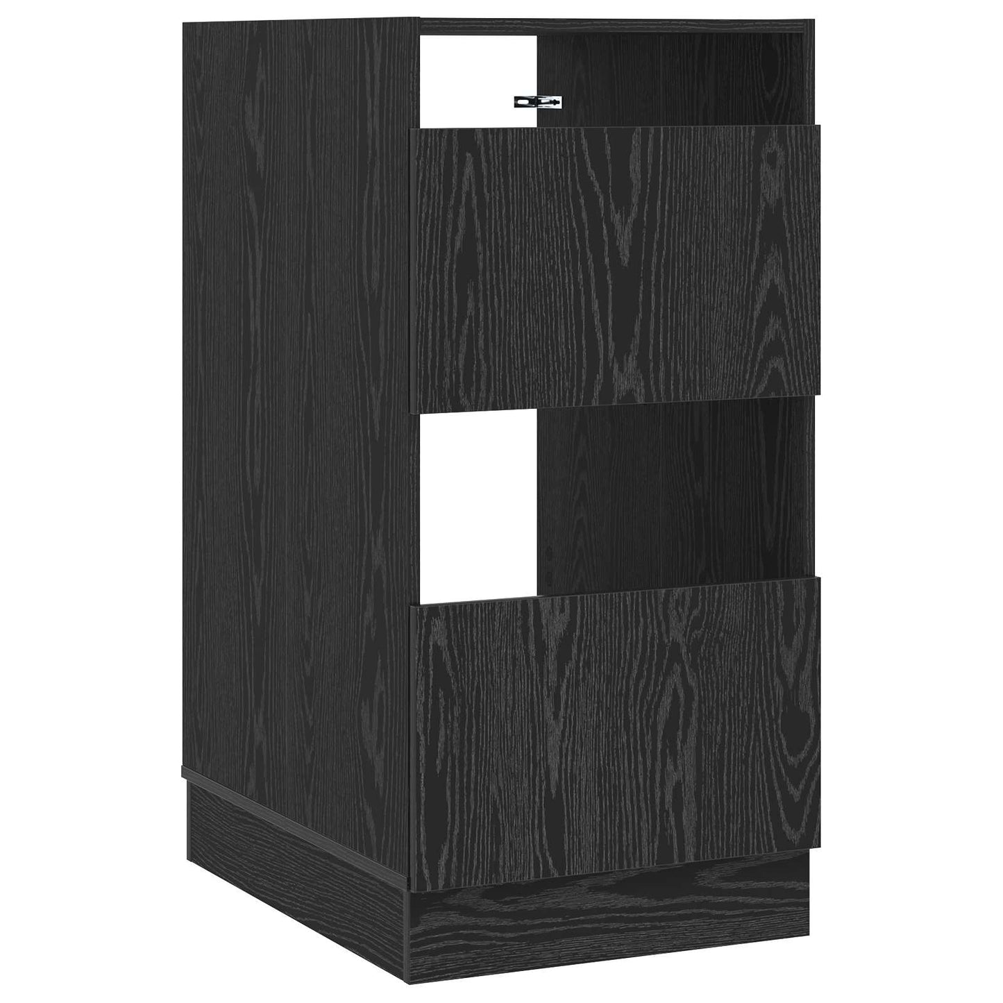 Wäscheschrank mit Tür Schwarz Eichen-Optik 50 x 68 x 102 cm