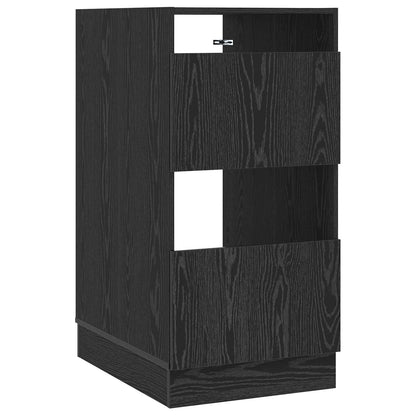 Wäscheschrank mit Tür Schwarz Eichen-Optik 50 x 68 x 102 cm