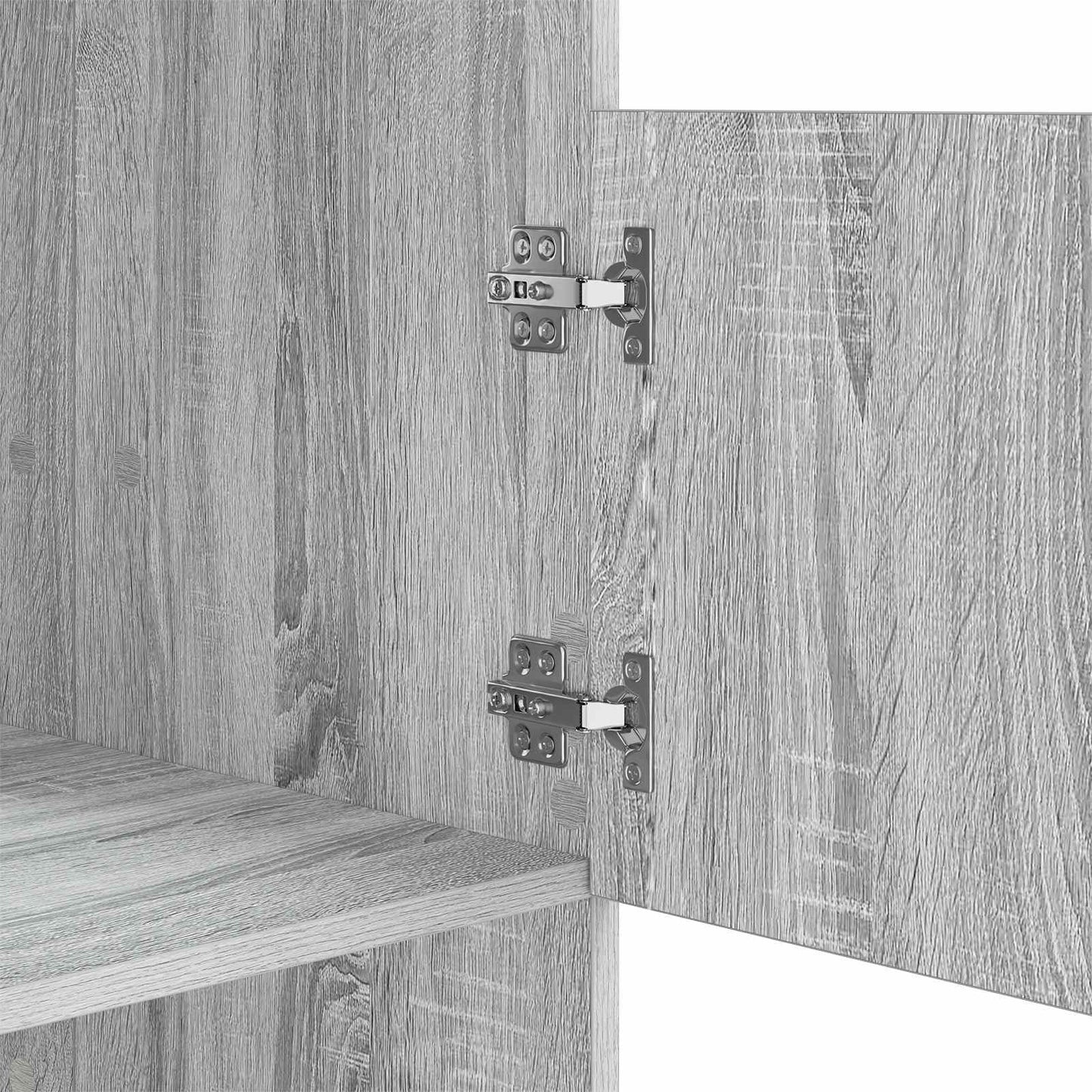vidaXL Armoire à linge avec espace de rangement et porte, panneau aggloméré, gris Sonoma