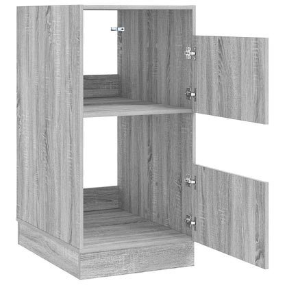 vidaXL Armoire à linge avec espace de rangement et porte, panneau aggloméré, gris Sonoma