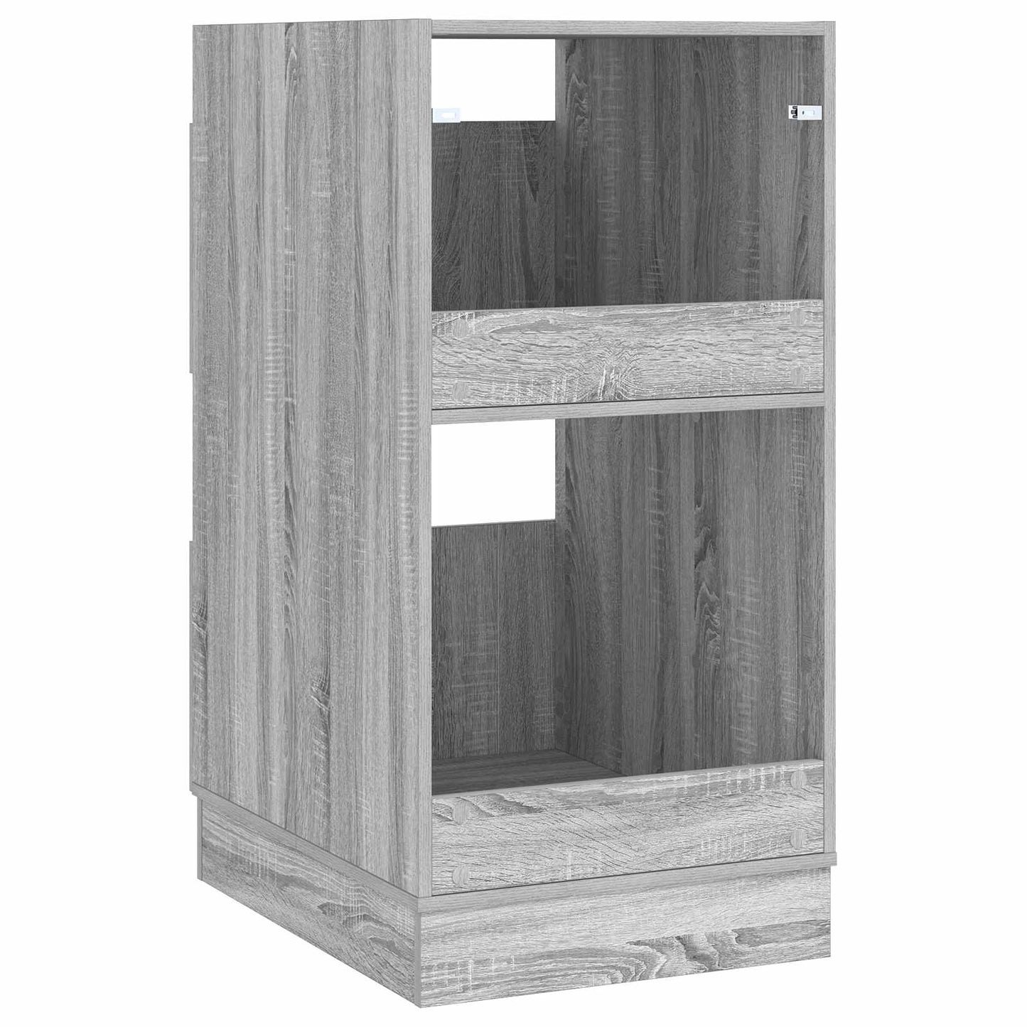 vidaXL Armoire à linge avec espace de rangement et porte, panneau aggloméré, gris Sonoma