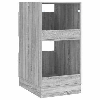 vidaXL Armoire à linge avec espace de rangement et porte, panneau aggloméré, gris Sonoma