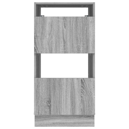 vidaXL Armoire à linge avec espace de rangement et porte, panneau aggloméré, gris Sonoma